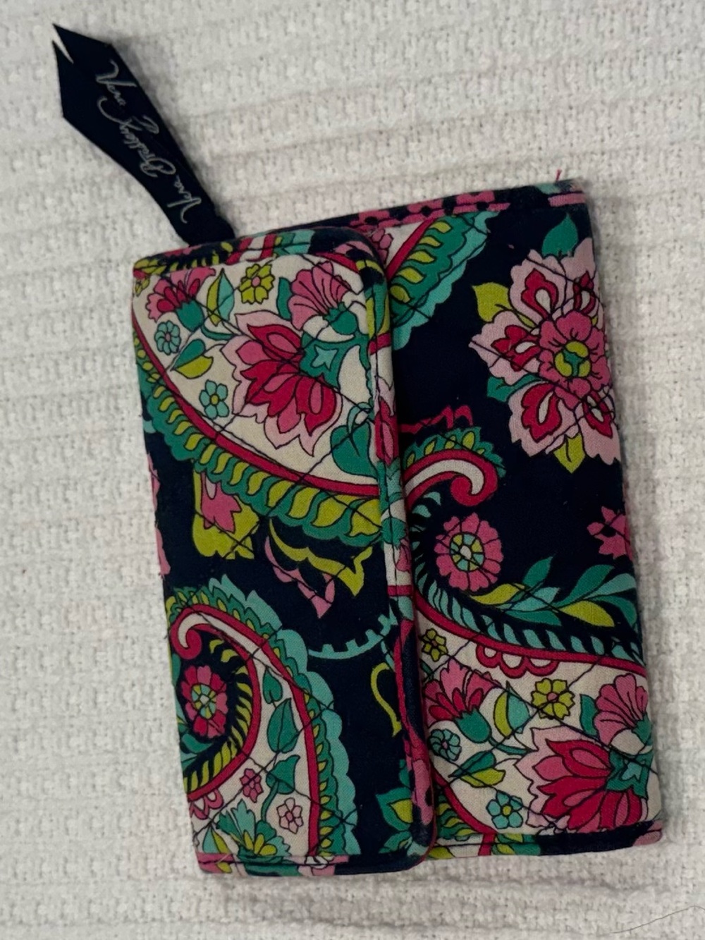 Vera Bradley Navy Floral Paisley Phone Wallet - Pink, Teal, Lime